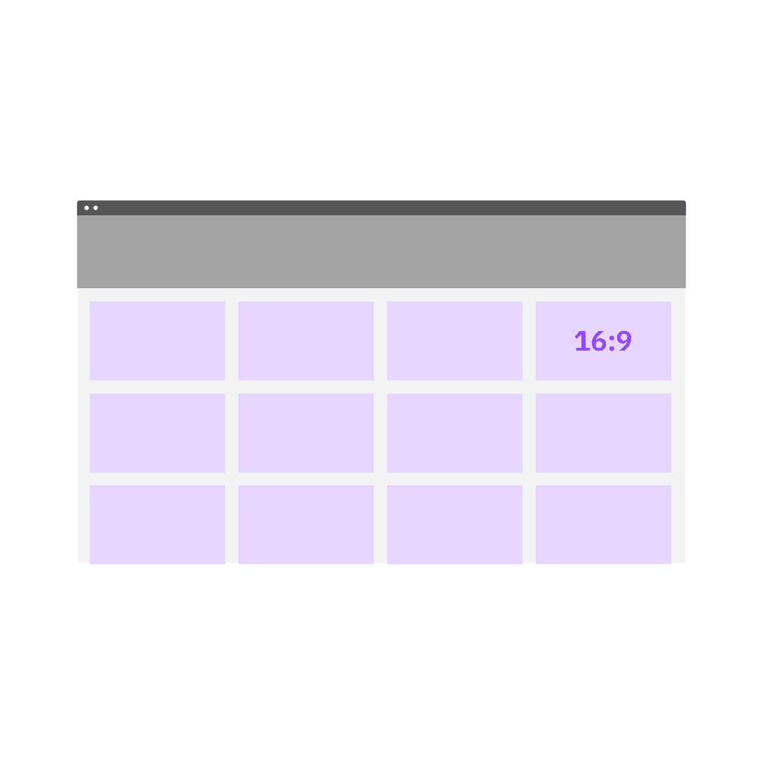 Do use a designated aspect ratio for a grid of same-size fixed ratio tiles. Do use a designated aspect ratio for a grid of same-size fixed ratio tiles.