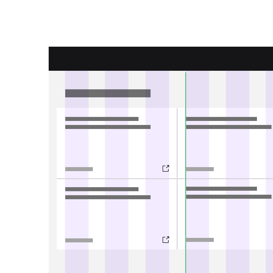 Do keep all type (inside and outside containers) aligned with the column grid. Do keep all type (inside and outside containers) aligned with the column grid.