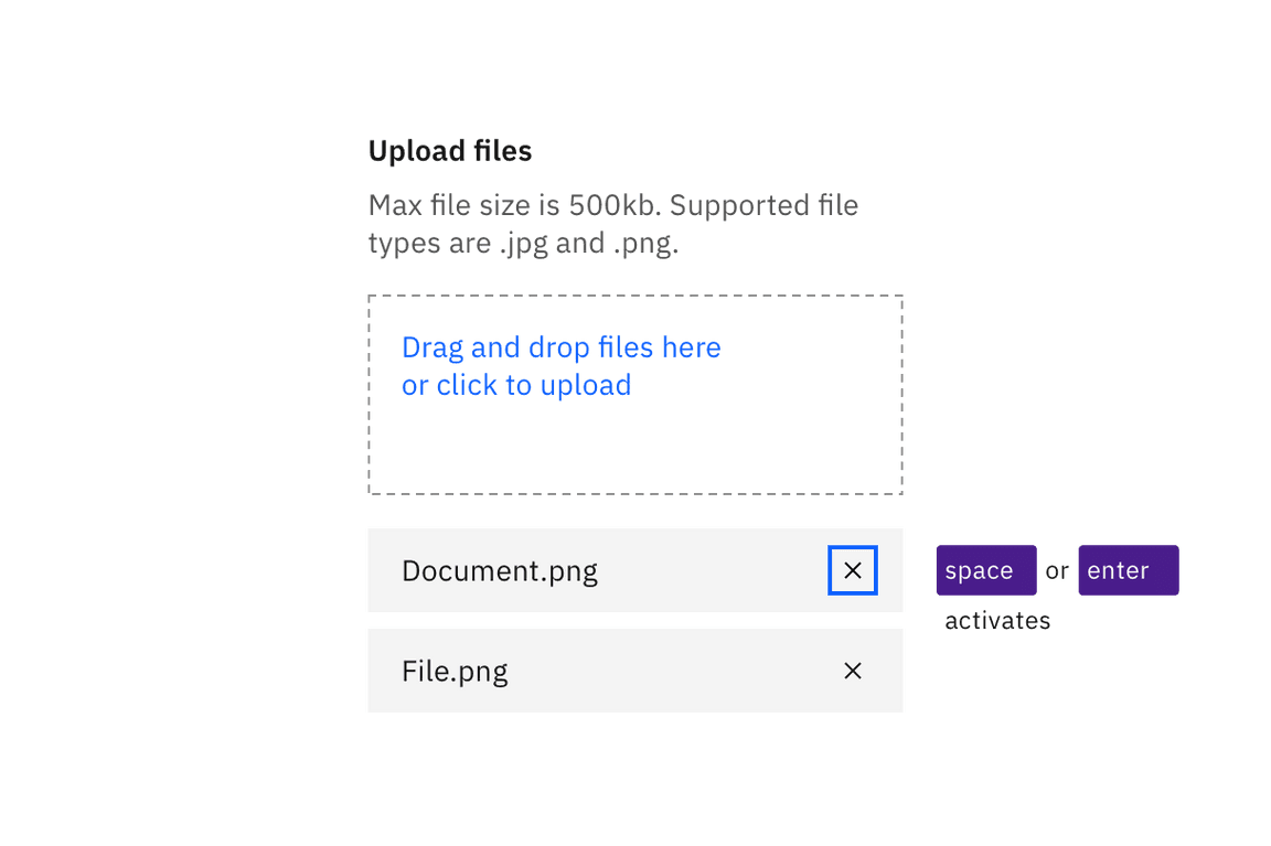 File uploader with two files attached File uploader with two files attached