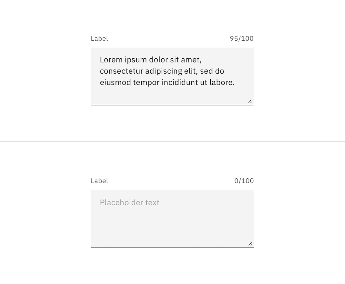 Example of an enabled text input in the default style Example of an enabled text input in the default style